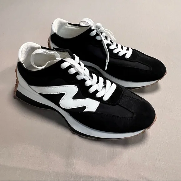 Steve Madden CAMPO Retro Sneakers Black & White – Women’s 11M - Picture 10 of 14